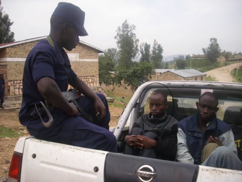Kayiranga Callixte ubwo yatabwaga muri yombi na Polisi tariki 28/03/2012