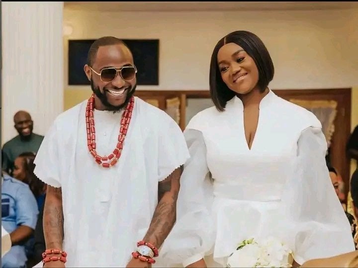 Davido na Chioma ubwo bari mu birori by'ubukwe bwabo