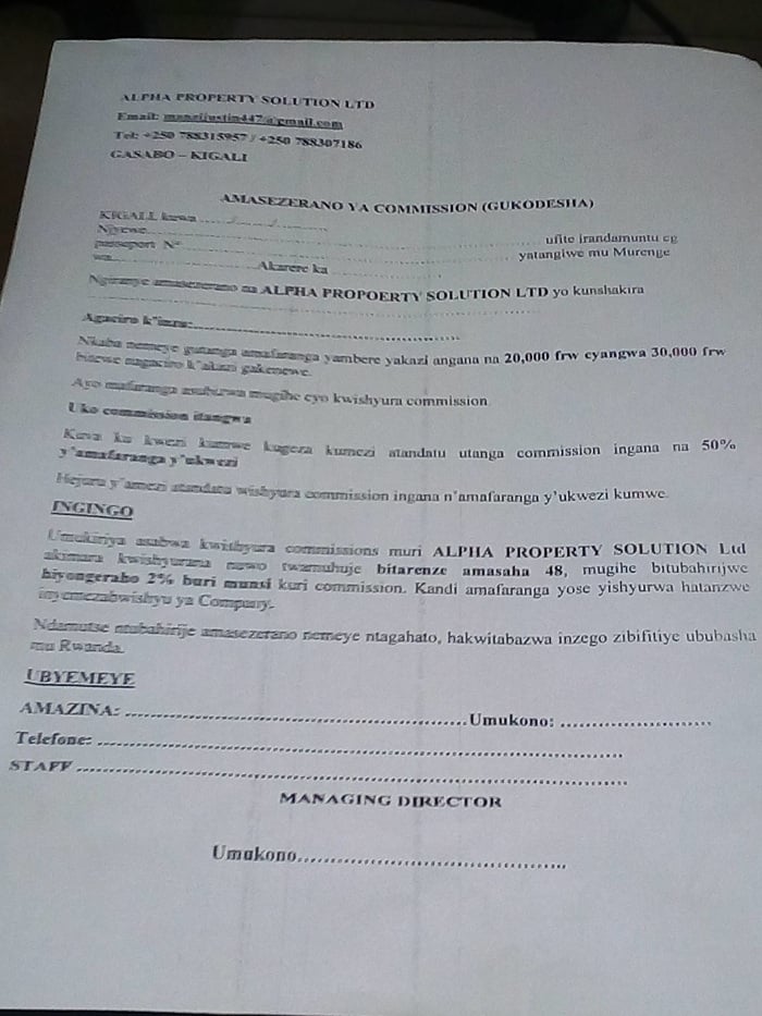 urupapuro rw'amasezerano