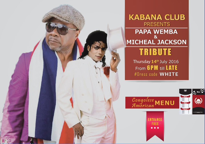 Urupapuro rwamamaza iki gitaramo cyo kwibuka Michael Jackson na Papa Wemba