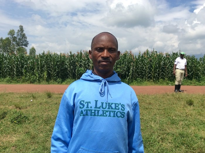 Uwimana Pierre Célestin, ni umworozi witabiriye gutanga ubwishingizi bw'inka ze