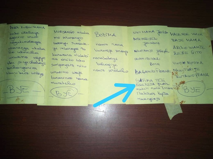 Uru ni rwo rupapuro bivugwa ko yasize yanditse