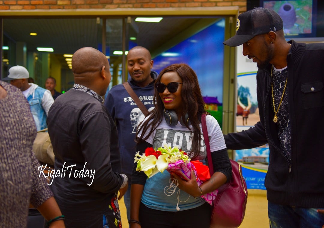 Juliana Kanyomozi akigera i Kigali 