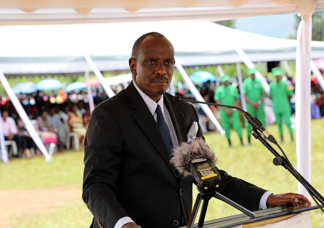 Minisitiri Dr Richard Sezibera yari mu muhango wo kwibukira ku rwibutso rw