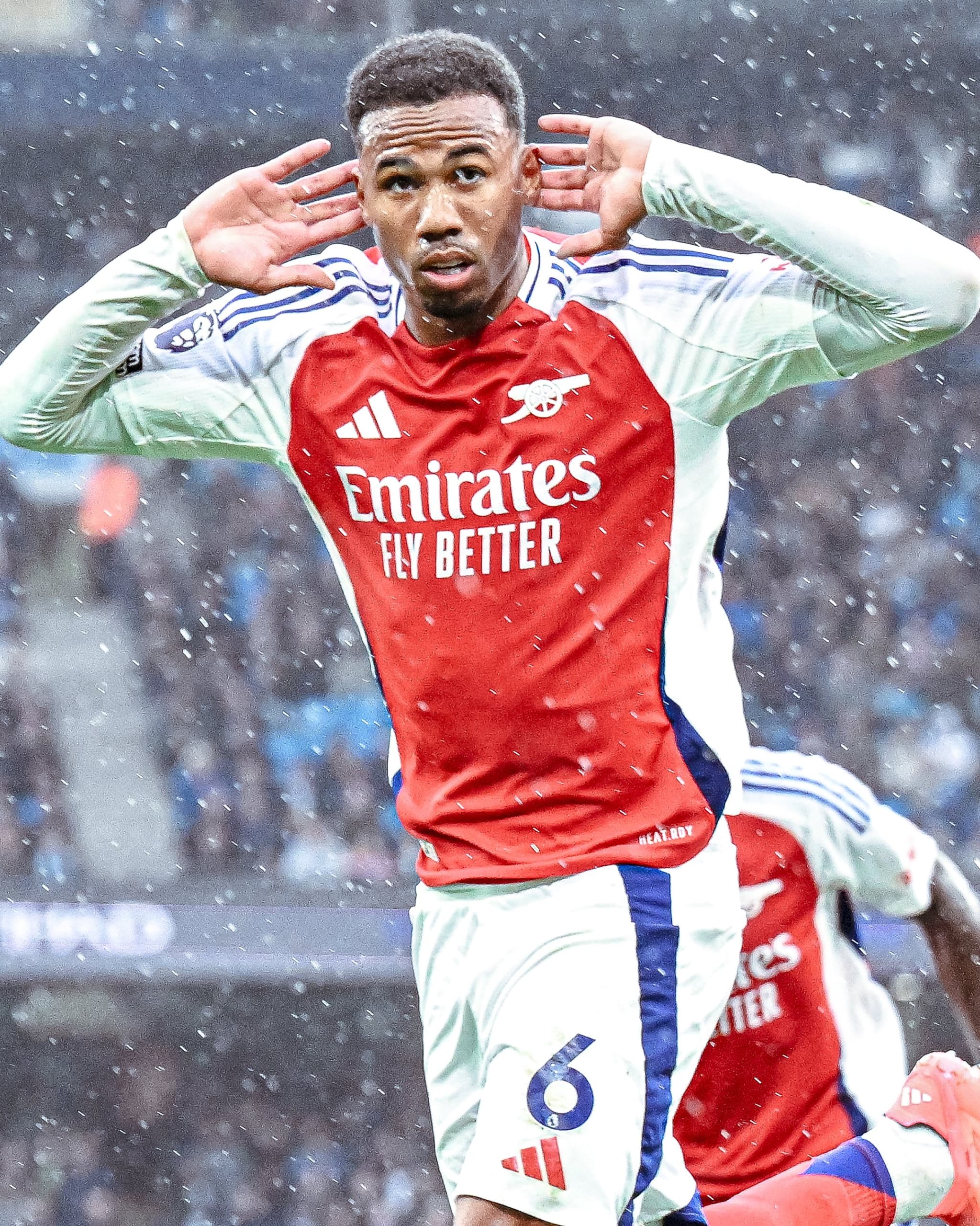 Myugariro Gabriel Magalhães ubwo yari amaze gutsindira Arsenal igitego cya Kabiri