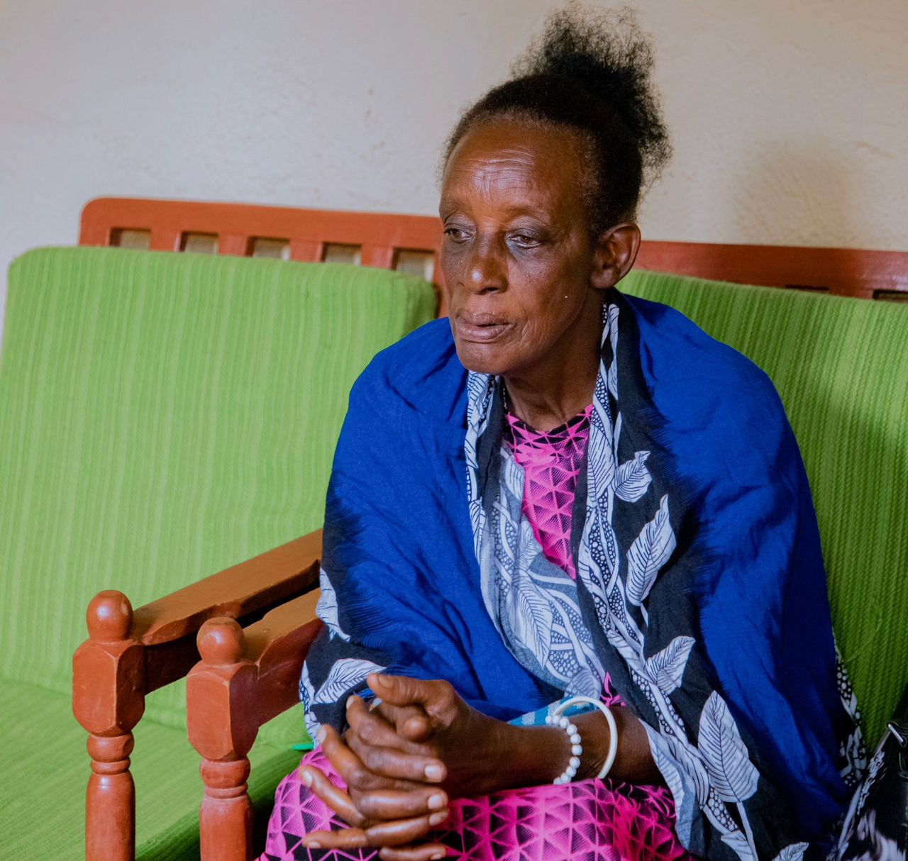 Mukandori yishimiye ko ubu agiye kuryama atekanye nyuma y'uko inzu ye yasanwe