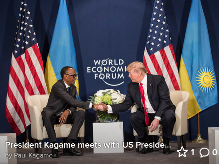Perezida Kagame aramukanya na Donald Trump 