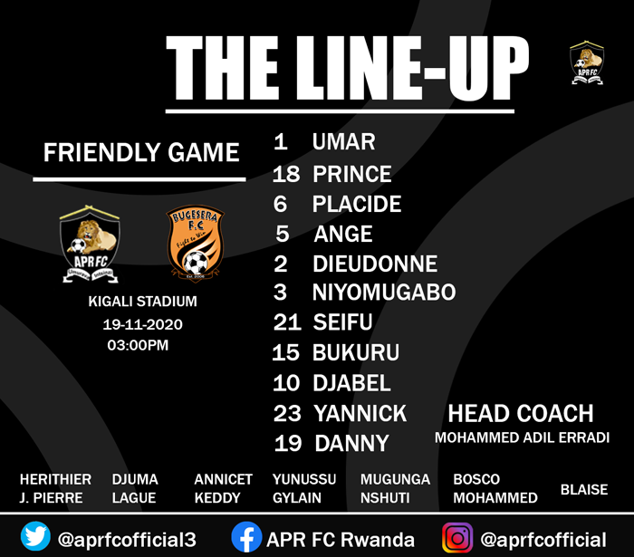 Abakinnyi APR FC yabanje mu kibuga
