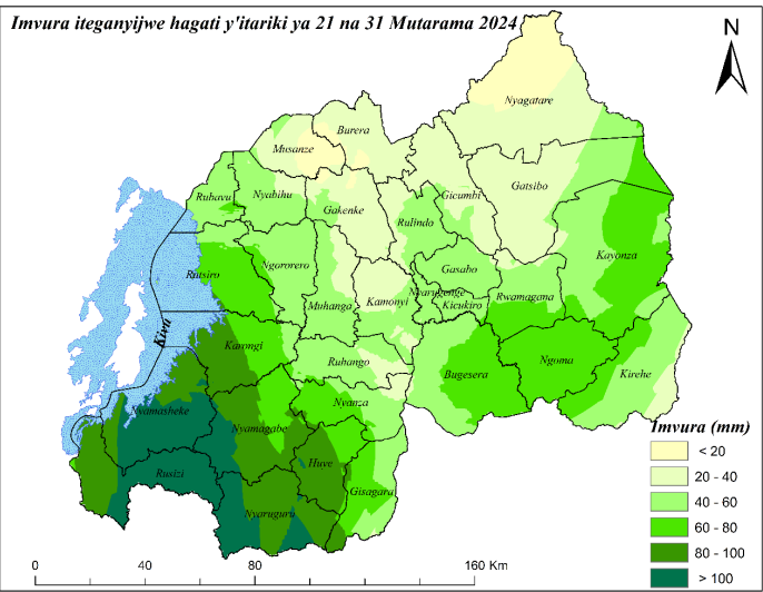 Imvura iteganyijwe mu mpera za Mutarama