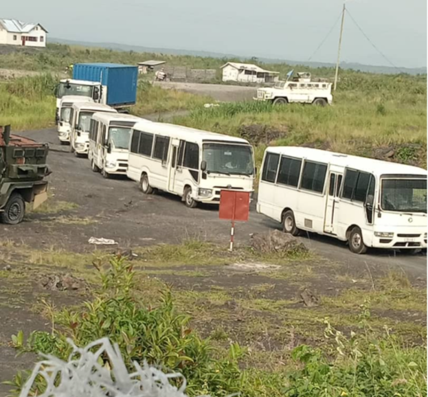 Imodoka zivanye abasirikare ba Afurika y'Epfo i Goma zerekeje mu Rwanda